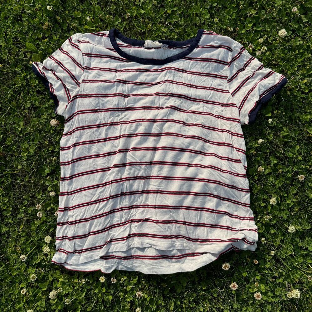 Patriotic Striped Ringer Tee